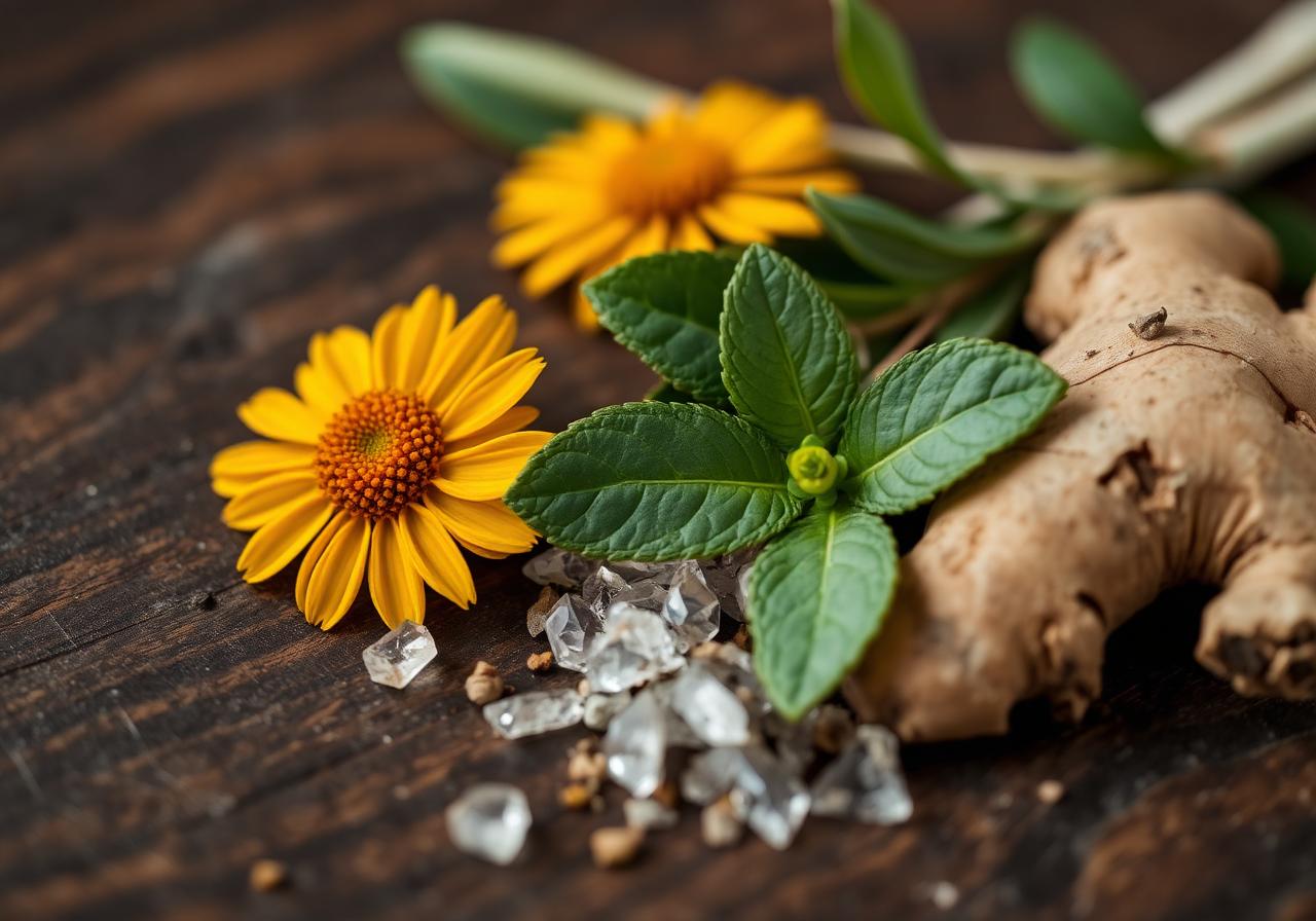 Natural ingredients used in LioStrong joint pain cream — arnica, menthol, eucalyptus, ginger