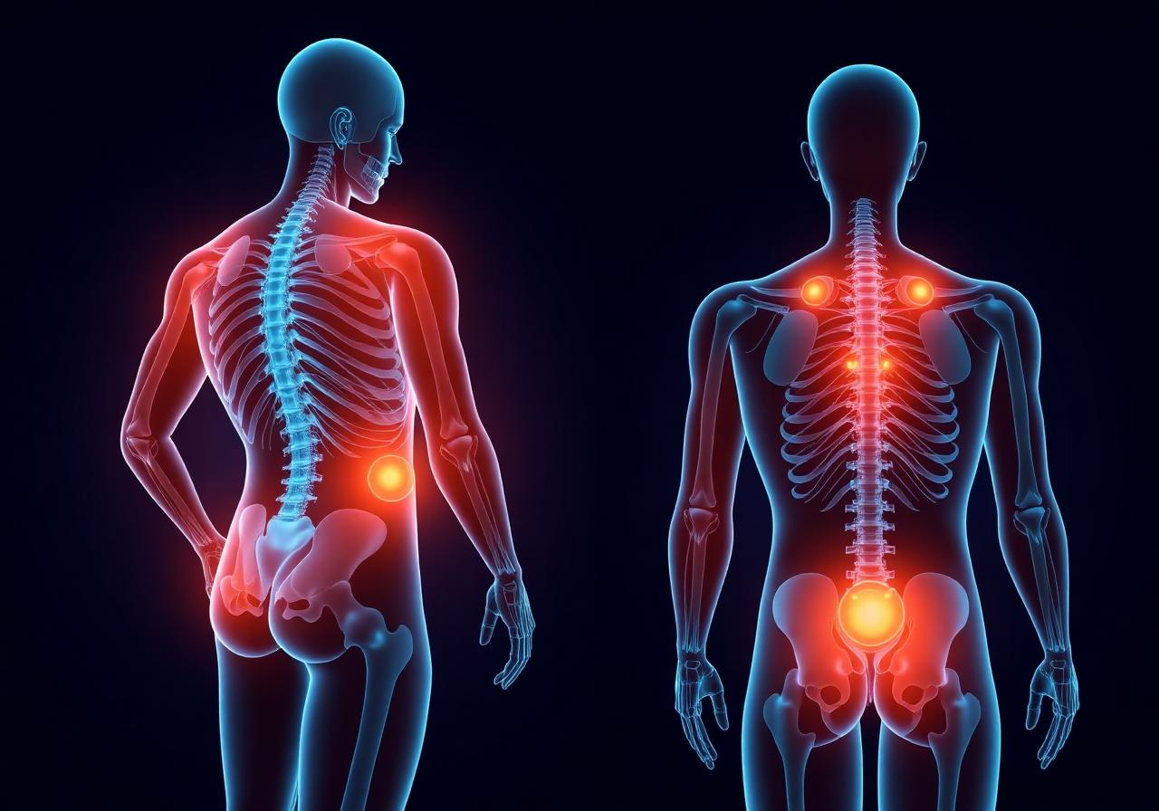 Joints and back regions where LioStrong helps relieve pain